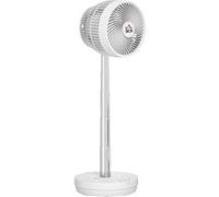 HOMCOM Ventilateur de table portable avec télécommande et batterie rechargeable 3600mAh ventilateur sur pied alimenté par USB inclinaison et hauteur réglables oscillant 10 vitesses minuterie blanc