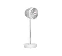 HOMCOM Ventilateur de table portable avec télécommande et batterie rechargeable 3600mAh ventilateur sur pied alimenté par USB inclinaison et hauteur réglables oscillant 10 vitesses minuterie blanc