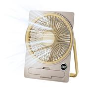 Ventilateur de table | Ventilateur portable ultra silencieux avec support pour téléphone - électrique portable de table personnelle avec écran LCD numérique, suspendu et debout pour maison, bureau,