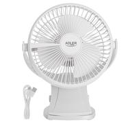 Ventilateur de Table Ventilateur sur Pied avec Clip Modèle Adler Blanc