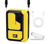 Ventilateur de taille avec clip | Ventilateur portable qui se fixe à la taille | Portable avec écran numérique à 3 vitesses pour climat chaud, camping, randonnée, plage,