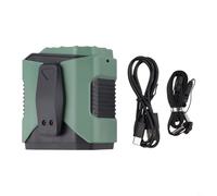 Ventilateur de taille compact avec 100 réglages de vitesse et lampe de poche LED, batterie 6000 mAh pour aventures en plein air (vert)