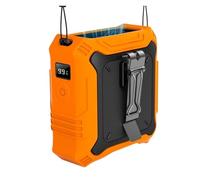 Ventilateur de Taille Portable avec 5 réglages de Vitesse, Clip Double Face sur Ceinture Portable, Personnel pour Lampe de Poche 8 000 mAh comme Batterie Externe, Clip Mains Libres (Orange)