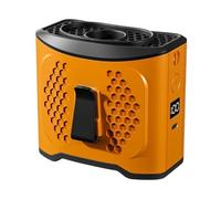Ventilateur De Taille Portable avec Batterie 10000 MAh Et Chargeur Mobile, Mains Libres for Cou/Bureau, 4 Vitesses, Refroidissement 22 H, Écran LCD Pince Mains Libres(Orange)