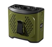 Ventilateur De Taille Portable avec Batterie 10000 MAh Et Chargeur Mobile, Mains Libres for Cou/Bureau, 4 Vitesses, Refroidissement 22 H, Écran LCD Pince Mains Libres(Green)