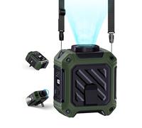 Ventilateur de taille portable avec batterie de 10 000 mAh, 5 vitesses, grand angle de 130 °, clip mains libres pour le travail en plein air, la randonnée, le camping (vert)