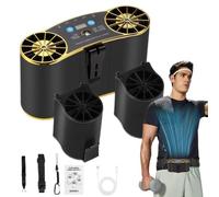 Ventilateur de taille portable rechargeable par USB puissant | Ventilateur de refroidissement de taille avec lumière pour camping, jardin, voyage, chantier, tente d'extérieur