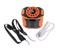 Ventilateur de taille portable USB avec lampe de poche, ventilateur personnel alimenté par batterie 3600 mAh, 100 réglages de vitesse, ventilateur de camping portable pour randonnée, aventures en