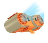 Ventilateur de Taille Portable, Ventilateur à Pince Rechargeable 2 en 1 avec Double Conduit d'air et Affichage numérique pour Une Utilisation en extérieur et au Bureau (Marron Orange)