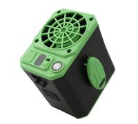Ventilateur de taille suspendu 2400 mAh avec batterie externe et écran LED, dispositif de refroidissement à 3 vitesses pour les travailleurs en plein air, le camping et l'utilisation (vert)