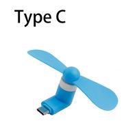 Ventilateur de téléphone portable de type C,30 pièces,mini USB C,refroidissement de la main,refroidisseur d'été pour les transformateurs de prise de type C - Type Blue