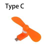 Ventilateur de téléphone portable de type C,30 pièces,mini USB C,refroidissement de la main,refroidisseur d'été pour les transformateurs de prise de type C - Type Orange