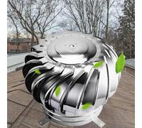 Ventilateur de toit 10 pouces, 250 mm, aluminium, argent, chapeau de ventilation de toit à turbine éolienne, rotation automatique, installation facile, évents de toit rotatifs ronds pour l'évacuation