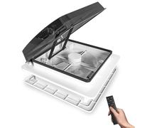 Ventilateur de Toit 12V(24V Max) Camping-Car 400mm Réversible Télécommande | Pour ouvertures 385x385 mm, ventilation silencieuse, fermeture automatique pluie, minuterie et bouton manuel,pour camping-car