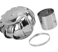 Ventilateur de toit à turbine en acier inoxydable de 160 mm, capot de cheminée rotatif for grenier industriel, usine, ferme, anti-courant descendant