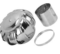 Ventilateur de toit à turbine en acier inoxydable de 200 mm, capot de cheminée rotatif for ventilation anti-refoulement