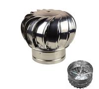 Ventilateur De Toit à Turbine,Ventilations Rondes Rotatives Toit L'évacuation La Chaleur,Facile à Installer Cheminée Poêle Et Espaces Stockage sur Le,304 Stainless Steel,150