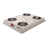 Ventilateur de toit DIGITUS pour armoire de serveurs de la série DIGITUS Unique, ventilateur 4x, thermostat, gris (RAL 7035)