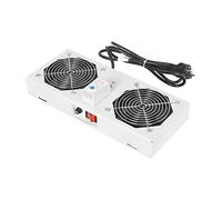 Ventilateur de toit DIGITUS pour boîtier mural, débit d'air de 276 m³/h, 2x ventilateur, thermostat, gris (RAL 7035)