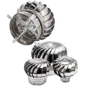 ventilateur de toit, Évent de capuchon d'éoliennes de toit de ventilateur de Turbine en acier, évents de toit rotatifs ronds, sortie d'aération for usine de maison(200mm/8inch)