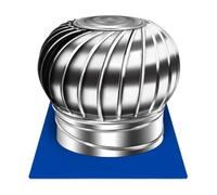 ventilateur de toit, Évent de toit d'évent de capuchon d'éolienne, sortie d'aération ronde en acier inoxydable, ventilateur à Rotation non alimenté(350mm/14inch)
