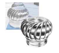 Ventilateur De Toit Non Électrique En Acier Inoxydable, Capuchon Couverture Cheminée Rotatif, Fonctionnement Silencieux Résistant À La Pluie, Avec Pinces For Maisons(Diameter 200mm)