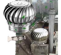 Ventilateur de toit non motorisé en acier inoxydable 304 - Capuchon d'aération Whirlybird résistant aux intempéries avec pinces for une meilleure circulation de l'air(6in)