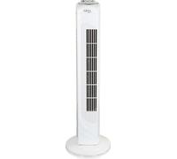 Ventilateur de tour BURI | 74cm de hauteur | 3 vitesses | Silencieux 54dB | Minuterie 120 min | Oscillation | Blanc | Compact & puissant | Pour appartement, bureau & maison de vacances