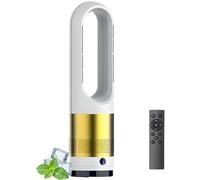 Ventilateur De Tour Chaud Et Frais Avec Purificateur D'air, Ventilateur Sans Lambe à Lame à 18 Pouces Portable Oscillant 80 °, Minuteur 8h, 8 Vitesses, Avion Debout Circulant Pour La Chambre Domicile