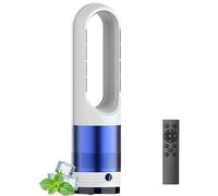 Ventilateur De Tour Chaud Et Frais Avec Purificateur D'air, Ventilateur Sans Lambe à Lame à 18 Pouces Portable Oscillant 80 °, Minuteur 8h, 8 Vitesses, Avion Debout Circulant Pour La Chambre Domicile