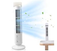 Ventilateur de tour de bureau mini ventilateur avec une lumière LED Portable USB Chargement des paramètres à 2 vitesses oscillant sans feuilles ventilateurs refroidissement silencieux pour le..