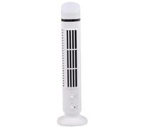 Ventilateur de tour sans lame, ventilateur de table électrique, refroidissement silencieux à 2 vitesses avec des lumières LED et du gril sécurité pour la chambre/bureau (blanc)