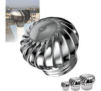 Ventilateur de turbine de toit en acier inoxydable - Couvercle de cheminée rotatif pour ventilation et échappement | Convient aux conduits de 10,2 à 40,6 cm