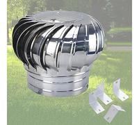 Ventilateur de turbine de toit rond Ventilation de toit en acier inoxydable, évent de toit pour ventilateur de capuchon d'aération anti-fuite, 110 150 200 300 mm Capot de cheminée