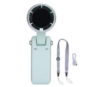 Ventilateur de Turbo Portable Portable, Affichage Rechargeable et LED de 3600mAh, Réglable Réglable à 180 Degrés et Paramètres à Cinq Vitesses, Ventilateur de Refroidissement (vert clair)