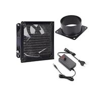 Ventilateur de tuyau en ligne 80 mm, 4500 tr/min DC12 V, double roulement à billes, kit de ventilation pour laser 3D, cabine de couleur (contrôleur d'affichage LED, bride de canal de 75 mm, maille)