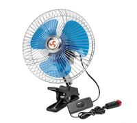 Ventilateur de véhicule 12 V/24 V CC avec vitesse de rotation réglable et design fermé en métal, ventilateur à clip pour une circulation d'air forte et un fonctionnement silencieux (20,3 cm, 24 V)