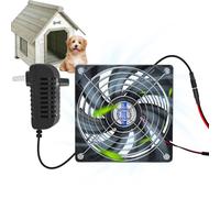 Ventilateur de ventilation automatique - Double grille - Outil de ventilation de refroidissement - Ventilateur intérieur silencieux pour poulailler, abri de jardin, niche pour animaux de compagnie et