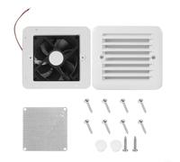 Ventilateur de ventilation latéral avec moustiquaire - Étanche 12 V - Pour camping-car, camping - Résistant aux UV - 142 x 128 x 46 mm - Blanc