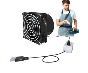 Ventilateur de ventilation - Mini ventilateur USB 8x8x6,5 cm, sortie canal à vitesse réglable, extracteur de souffleur d'air | Ventilateur facile à installer pour salle de bain cuisine WC fenêtre