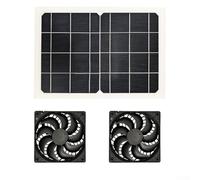 Ventilateur de ventilation solaire 15 W, double kit d'échappement avec panneau monocristallin pour refroidissement du poulet, niche pour chien, circulation de l'air de serre, grille d'aération de toit