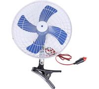 Ventilateur de voiture 10 pouces 12v à faible bruit Clip-on Truck Electric Vehicle Wind Air Cooler Blue_10 Inch 4 Blades