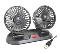 Ventilateur de voiture 12 V, double tête, 2 vitesses, ventilateur de refroidissement silencieux rotatif à 360 ° pour voiture, SUV, camping-car, camion - Accessoires d'intérieur automobile