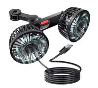 Ventilateur de voiture à double tête 5 V 2 A Refroidisseur de ventilateur USB avec 3 vitesses Ventilateur rotatif