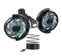 Ventilateur de Voiture à Double Tête,5 V 2 A Ventilateur de Véhicule USB Portable,12 V Camping Car,Avec 3 Vitesses,Refroidissement Silencieux Ventilateurpour Siège Arrière pour Voiture,Allume-Cigare