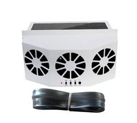 Ventilateur de voiture à énergie solaire - Ventilateur de ventilation silencieux à 3 sorties, d'échappement de fenêtre multifonctionnel | Le refroidissement alimenté par panneau solaire réduit