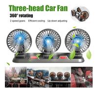 Ventilateur de voiture - HELLOVE - Triple tête réglable 360° - 2 vitesses - USB universel 12V/24V Multicolore VENTILATEUR D'APPOINT