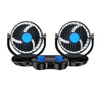 Ventilateur de voiture portable : double tête 12 V/24 V pour camping-car, pièces de voiture pour la table arrière de la fenêtre | Bord Camping Boat Van Roof Accessoire automobile partie interne