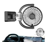 Ventilateur De Voiture - Refroidisseur Portable De Circulation D'air Pour Tableau De Bord Avec Rotation À 360 Degrés | Évent De Refroidissement Du Siège Et Arrière Alimenté Par USB | Ventilateur
