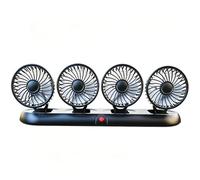Ventilateur de voiture USB, 5 V, triple ventilateur avec 3 vitesses, ventilateur de voiture rotatif à 360°, plaque d'immatriculation temporaire à l'arrière pour voiture, van, SUV, RV
